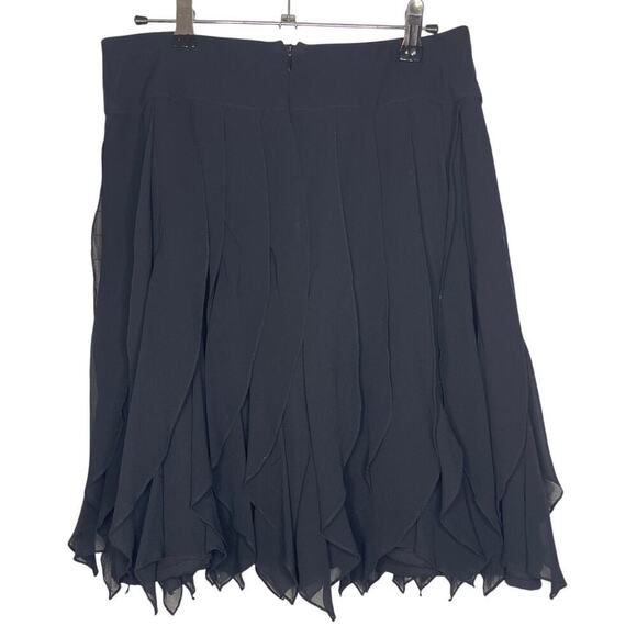 Rickie Freeman for Teri Jon Black 100% Silk Pleated Ruffle Skirt Women's Size 4 - Picture 3 of 4